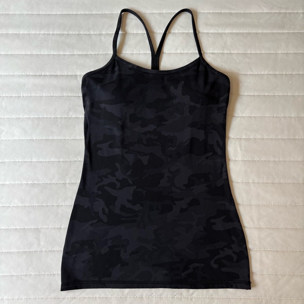 Lululemon Power Y Tank *Luon Black Camouflage Tank Top
